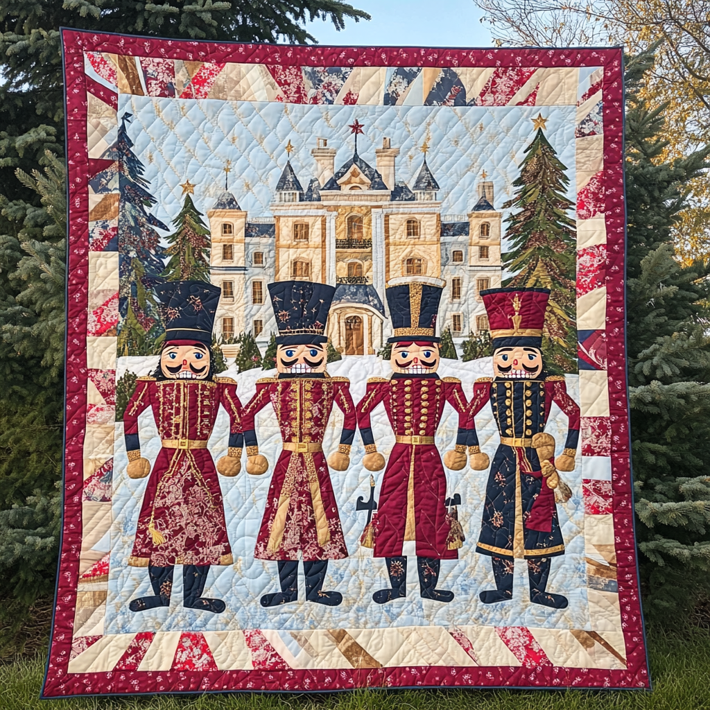 Toy Soldiers Parade Quilted Blanket Romantic Christmas Gifts