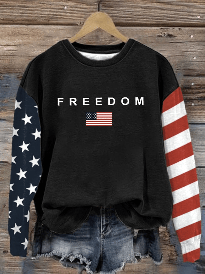 TPUSA Charlie Kirk Freedom American Flag Sweatshirt Justice for Charlie Kirk Patriotic Gift for Wife