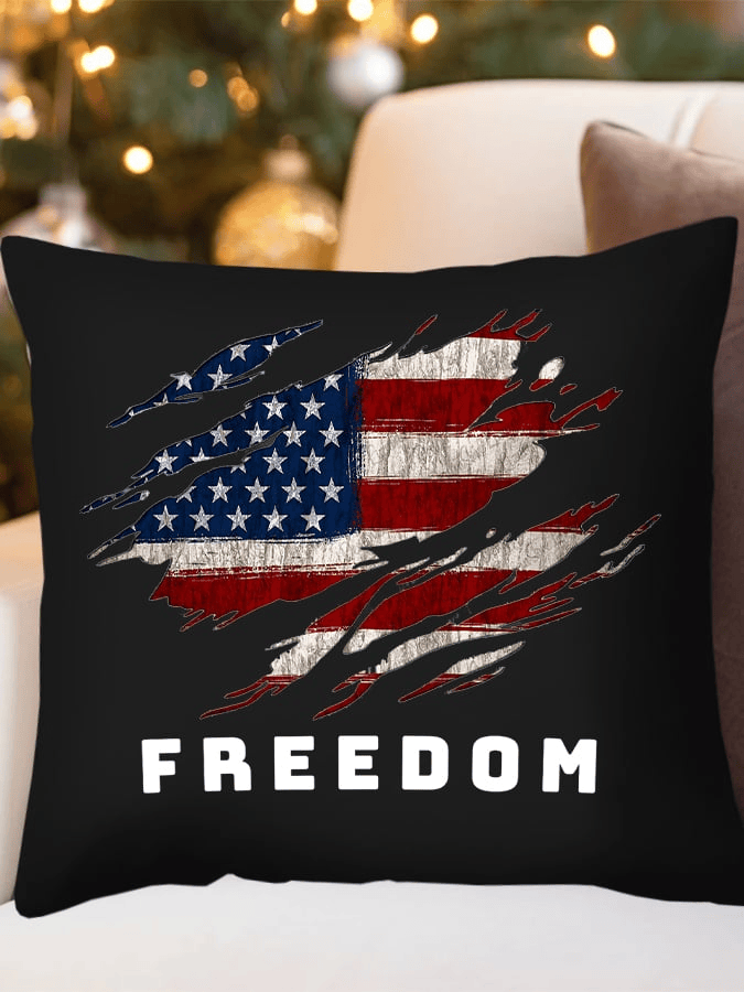 TPUSA Charlie Kirk Freedom Pillow Case American Flag Print Throw Pillow Birthday Gift for Grandma