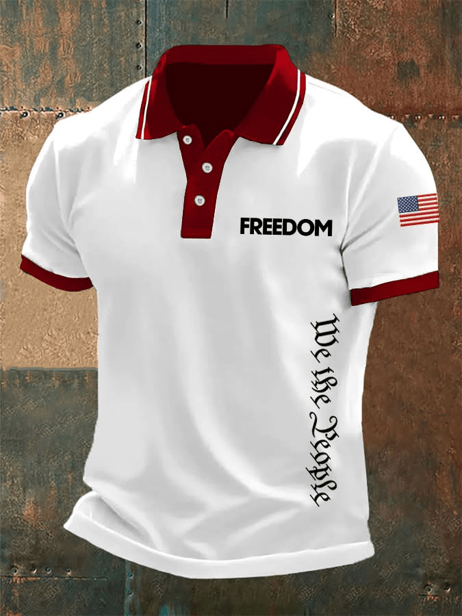 TPUSA Charlie Kirk Freedom Printed Polo Shirt We The People Charlie Kirk Merch Gifts for Husband
