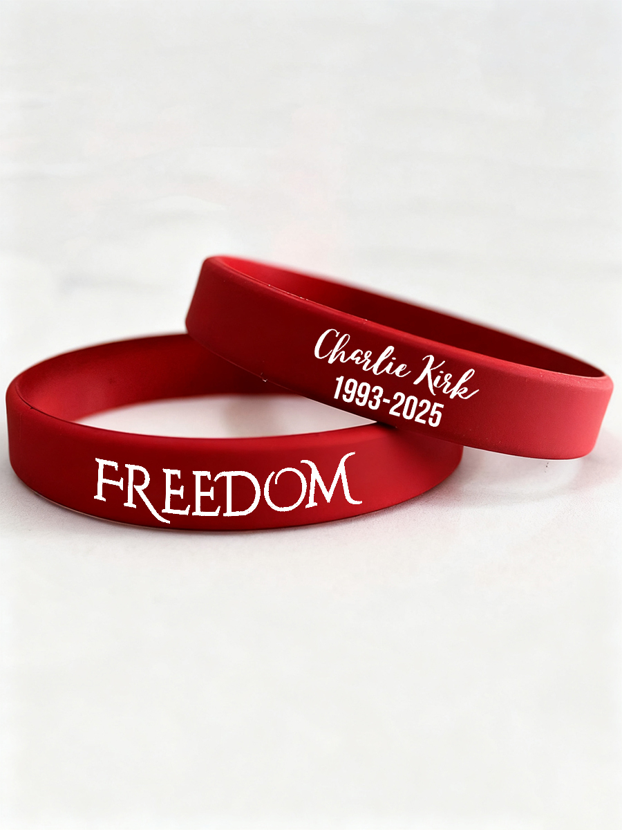 TPUSA Freedom Charlie Kirk Memorial Silicone Wristband Freedom 1993 2025 Charlie Kirk Merch