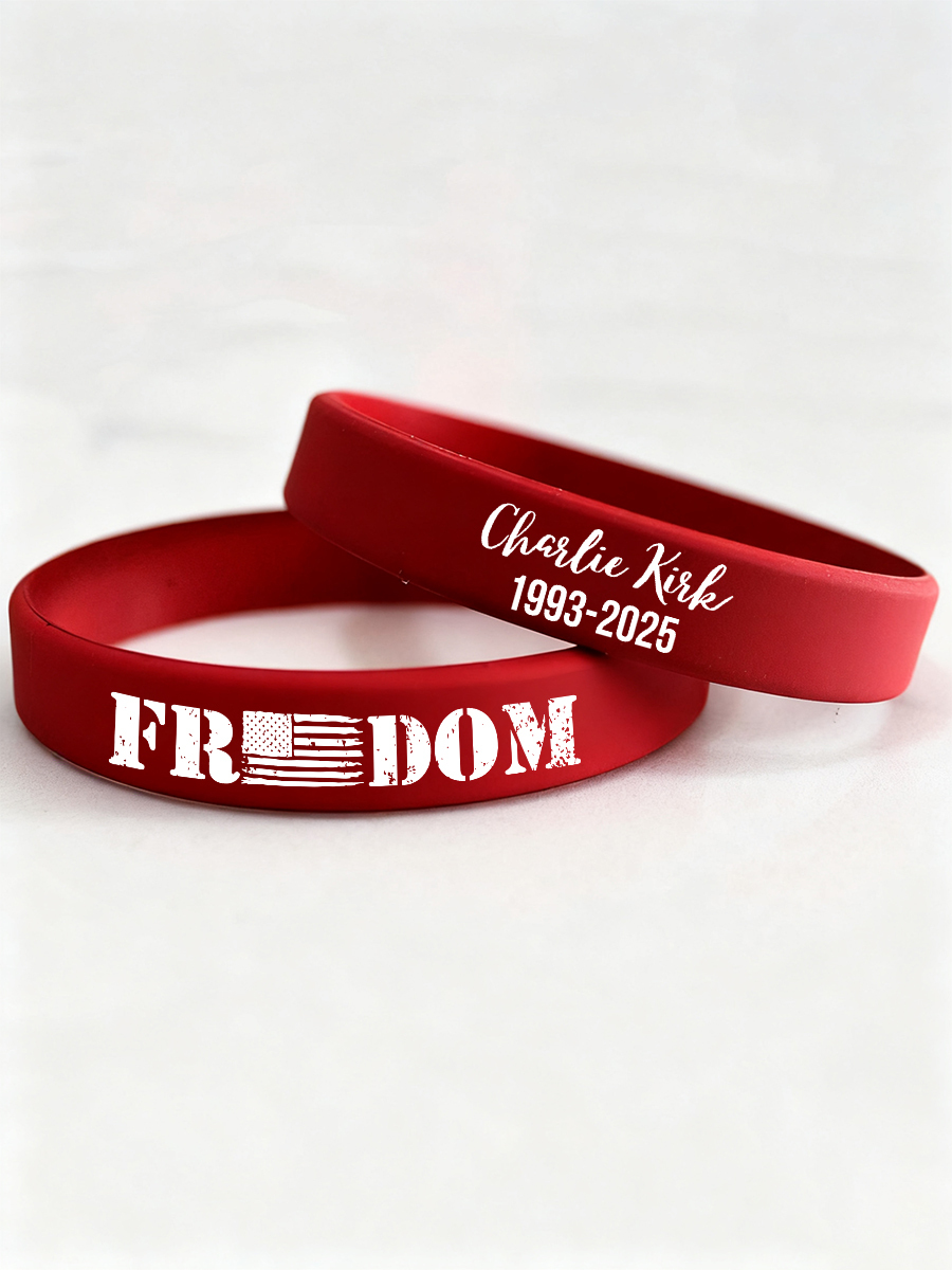 TPUSA Freedom Charlie Kirk Memorial Silicone Wristband Freedom For Charlie Kirk Merch