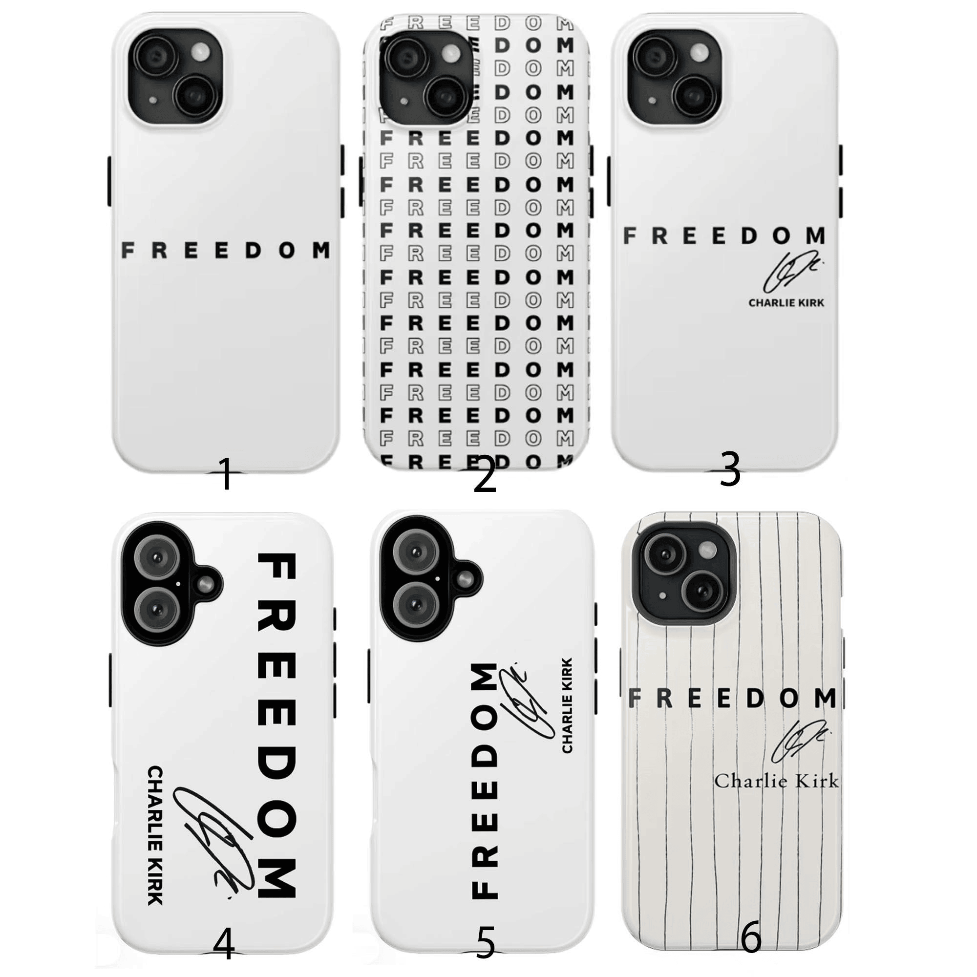 TPUSA Freedom Charlie Kirk Phone Case Charlie Signature Phone Cover Turning Point Merch Gifts for Wife Husband