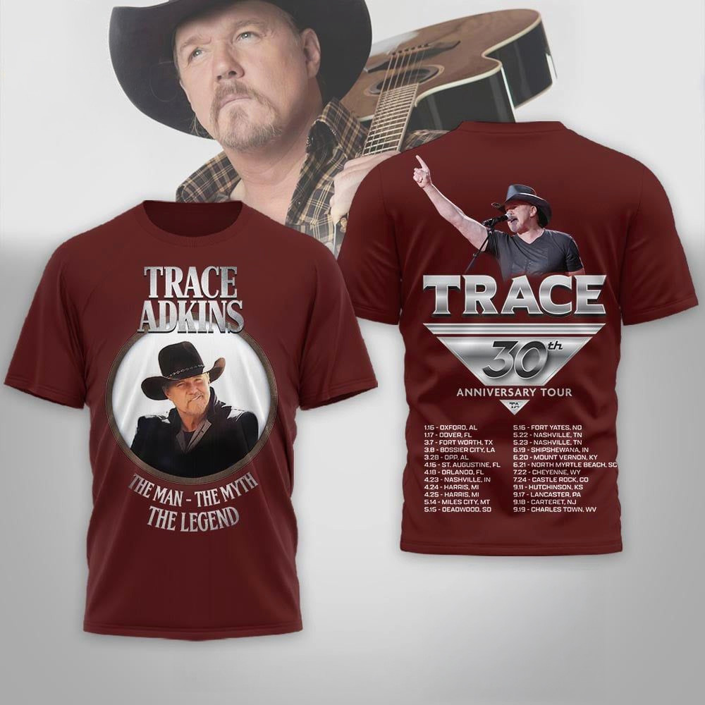 Trace Adkins 30th Anniversary Tour T-Shirt Trace Adkins Merch Gifts For Music Fans