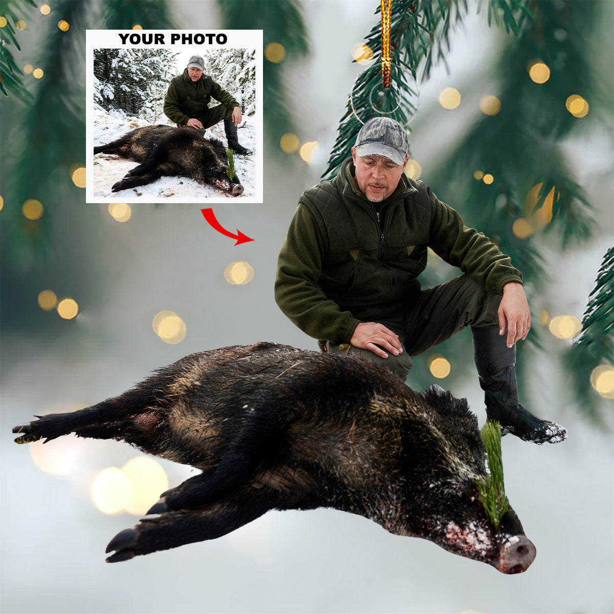 Tracker Instinct Personalized Photo Mica Ornament Gift For Hunters Hunting Lovers