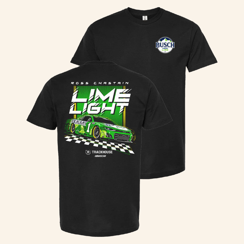 Trackhouse Merch Ross Chastain 1 Busch Light Lime T-Shirt Gifts For Dad Trackhouse Merch Ross Chastain 1 Busch Light Lime T-Shirt Gifts For Dad