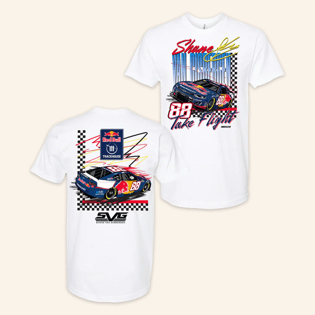 Trackhouse Merch Shane Van Gisbergen 88 Red Bull Take Flight T-Shirt Racing Lovers Gifts Trackhouse Merch Shane Van Gisbergen 88 Red Bull Take Flight T-Shirt Racing Lovers Gifts