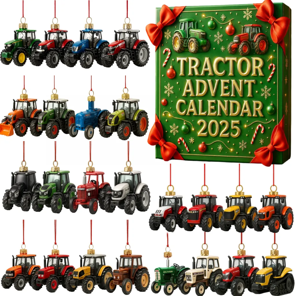 Tractor Advent Calendar 2025 Christmas Countdown Home Decor Tractor Xmas Gifts