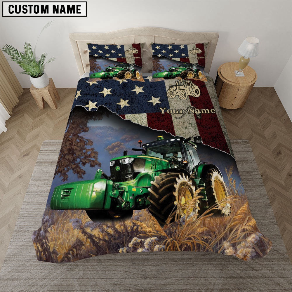 Tractor America Customized Name Bedding Set Xmas Bedding Set Cute Couple Gifts