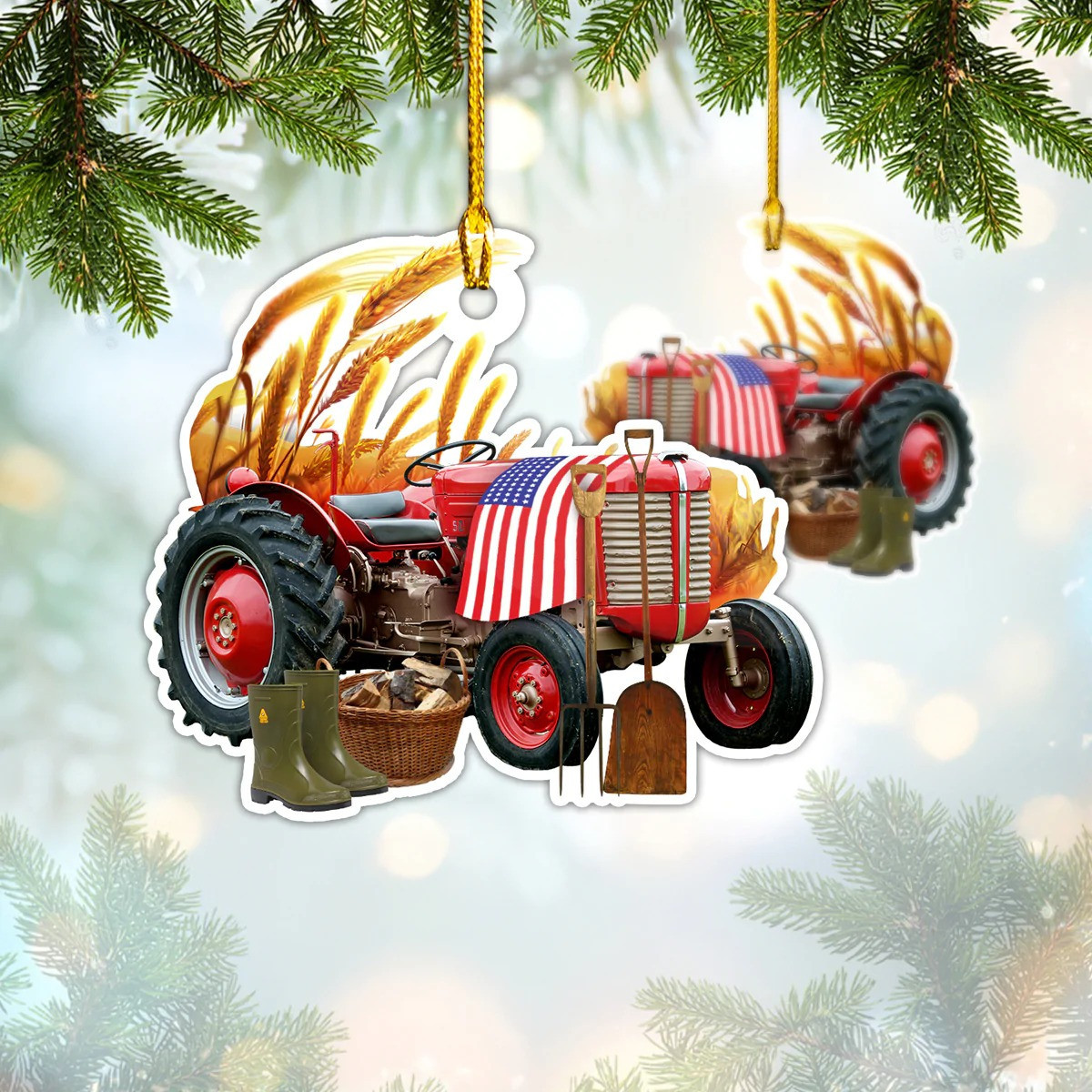 Tractor Christmas Ornament Tractor Ornaments For A Christmas Tree Gift For Farmer