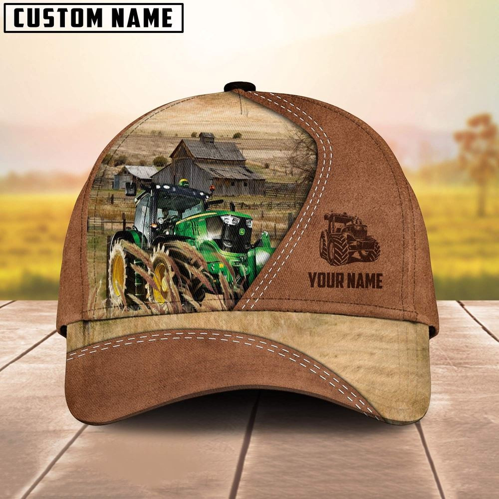 Tractor Customized Name Brown Cap Farm Cap Farmer Baseball Cap Gift For Farmer