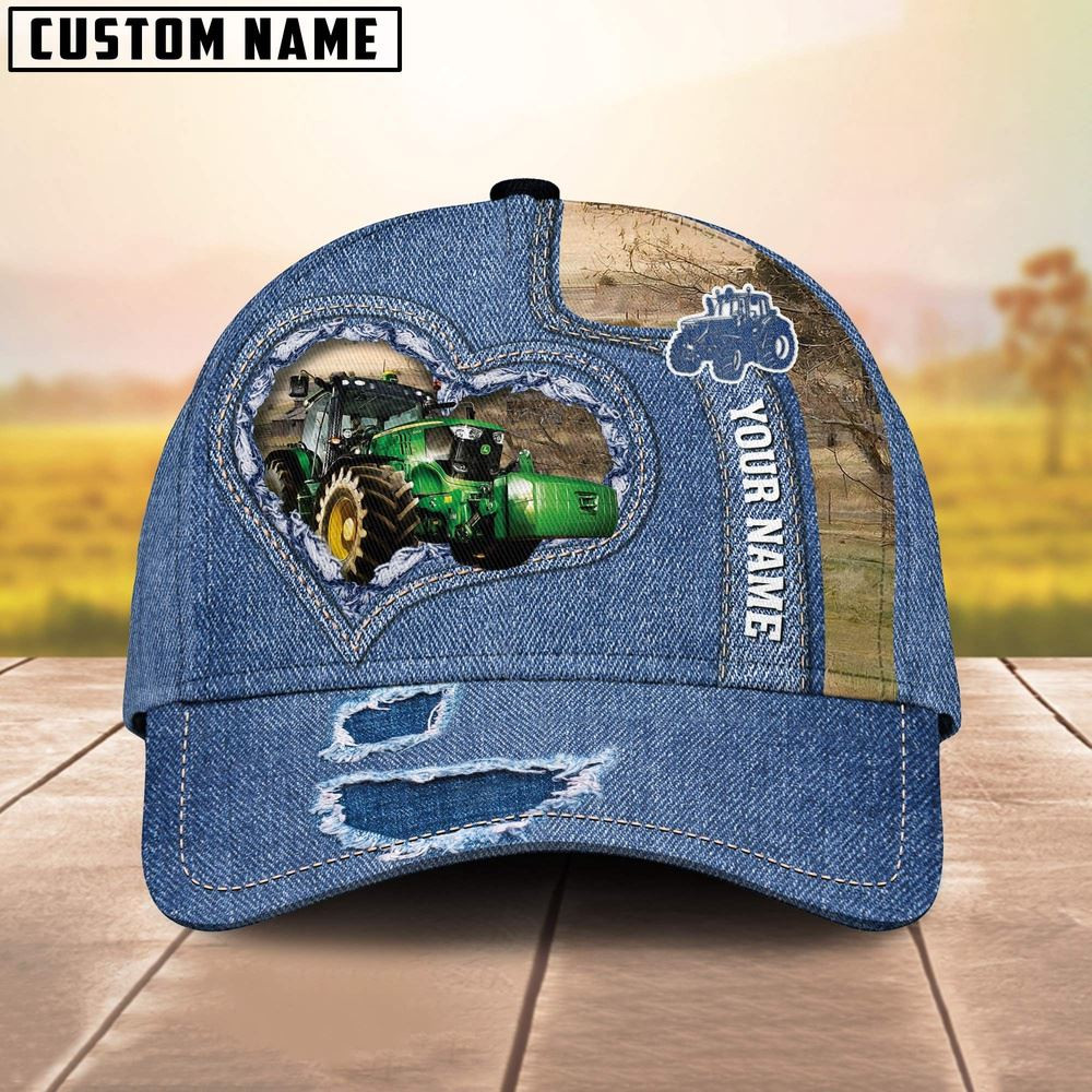 Tractor Customized Name Denim Cap Farm Cap Farmer Baseball Cap Gift For Farmer