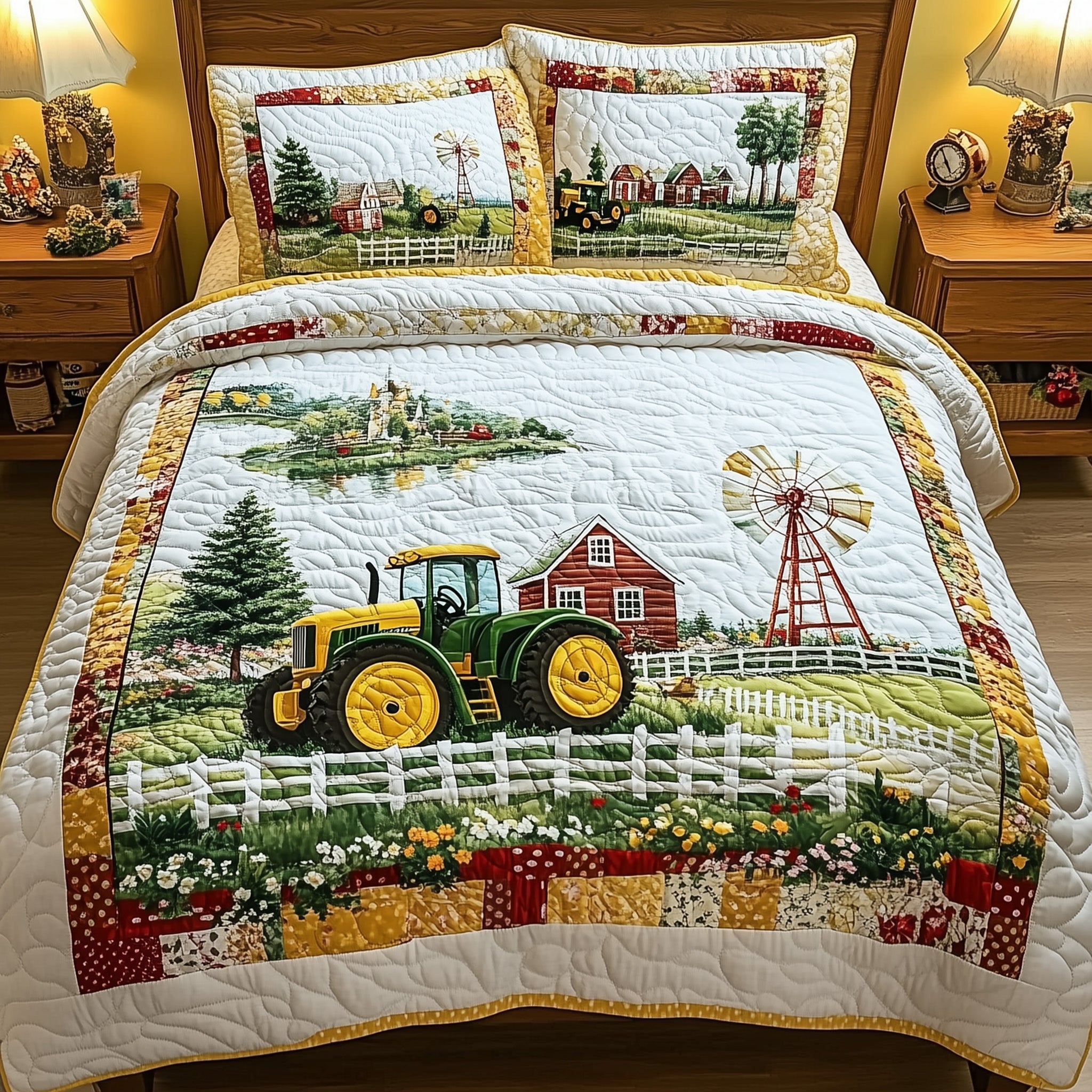 Tractor Dream Quilted Bedding Set Duvet Cover Merchandise Best Gifts For Ranchers