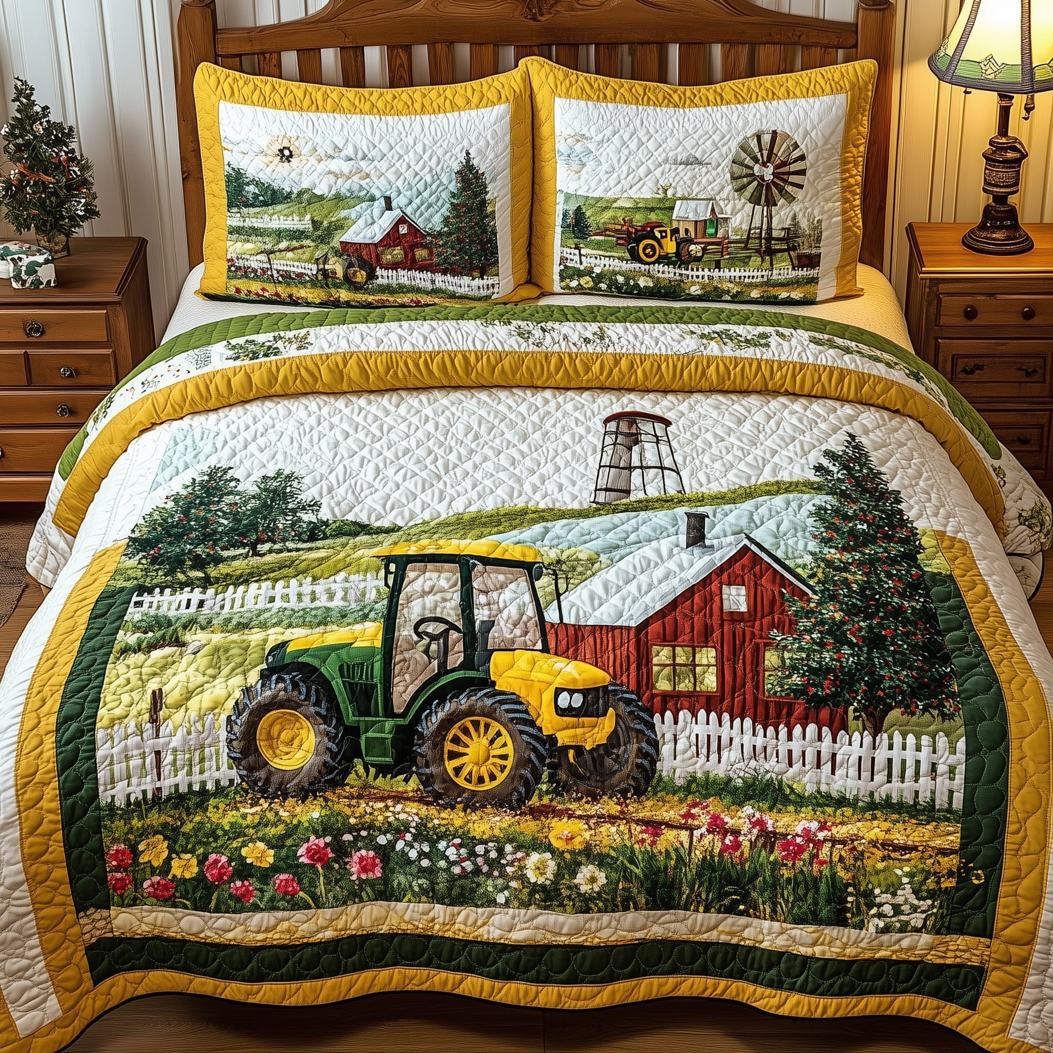 Tractor Dream Quilted Bedding Set Duvet Cover Merchandise Gift Ideas For Ranchers