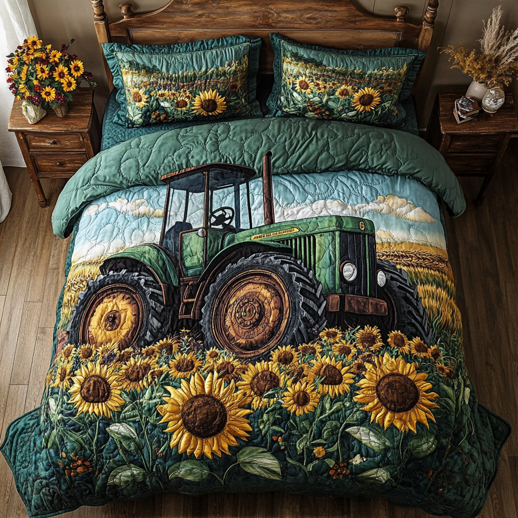 Tractor Dreams Quilted Bedding Set Bed Decorations Funny Tractor Gifts