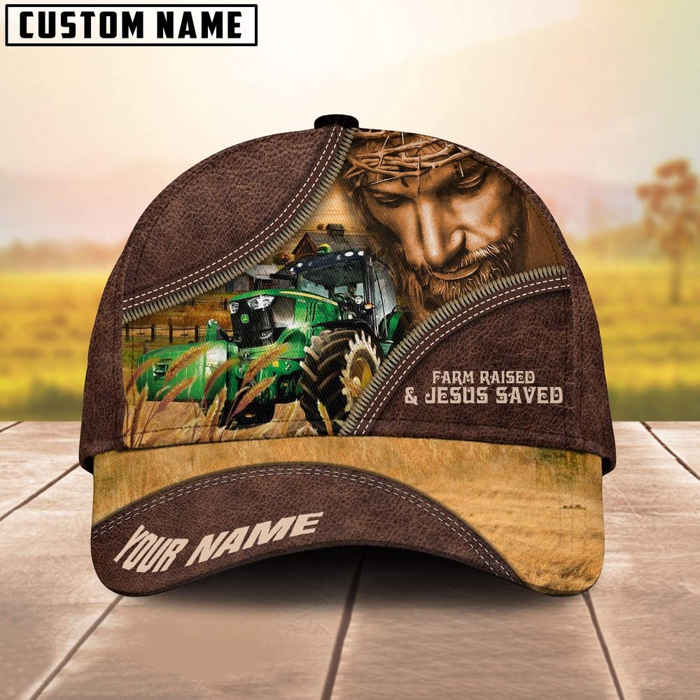 Tractor Farm & Jesus Customized Name Cap Farm Cap Farmer Baseball Cap Gift For Farmer