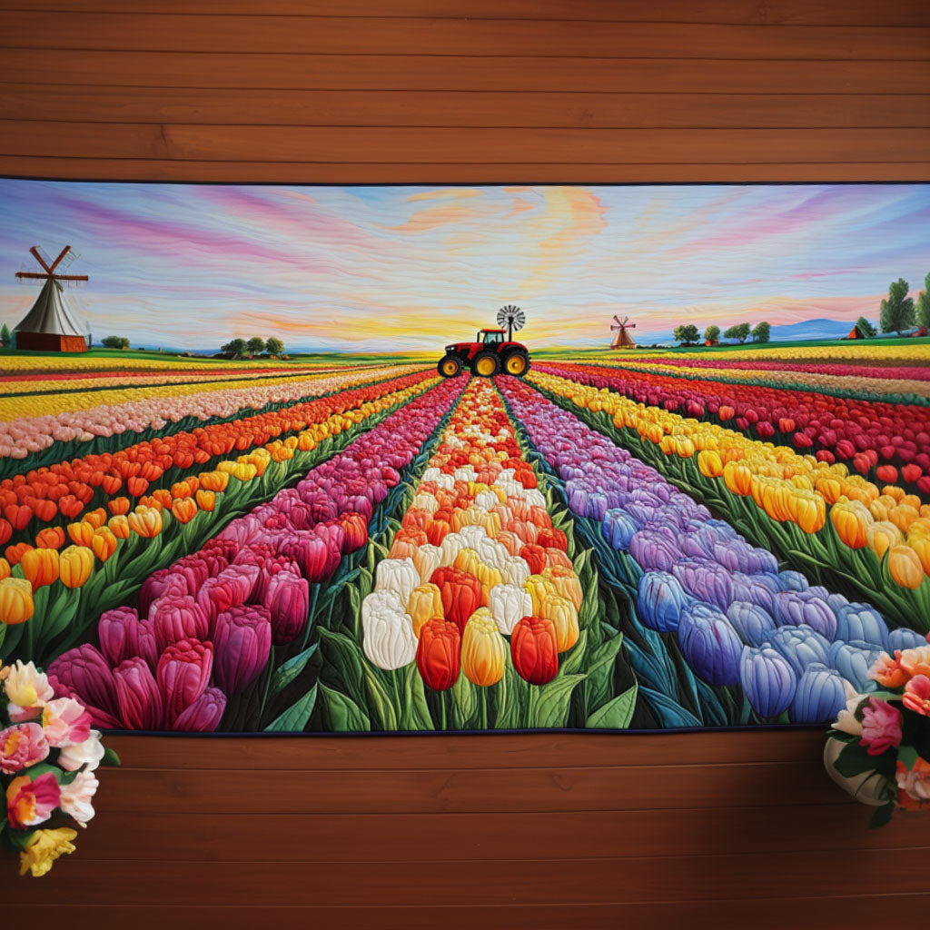 Tractor Field Dream Quilted Table Runner Dining Room Table Decor Ideas Unusual Tulip Gifts