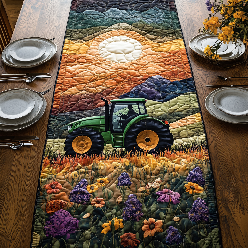 Tractor Life Quilted Table Runner Kitchen Table Decor Tractor Farmer Christmas Gifts
