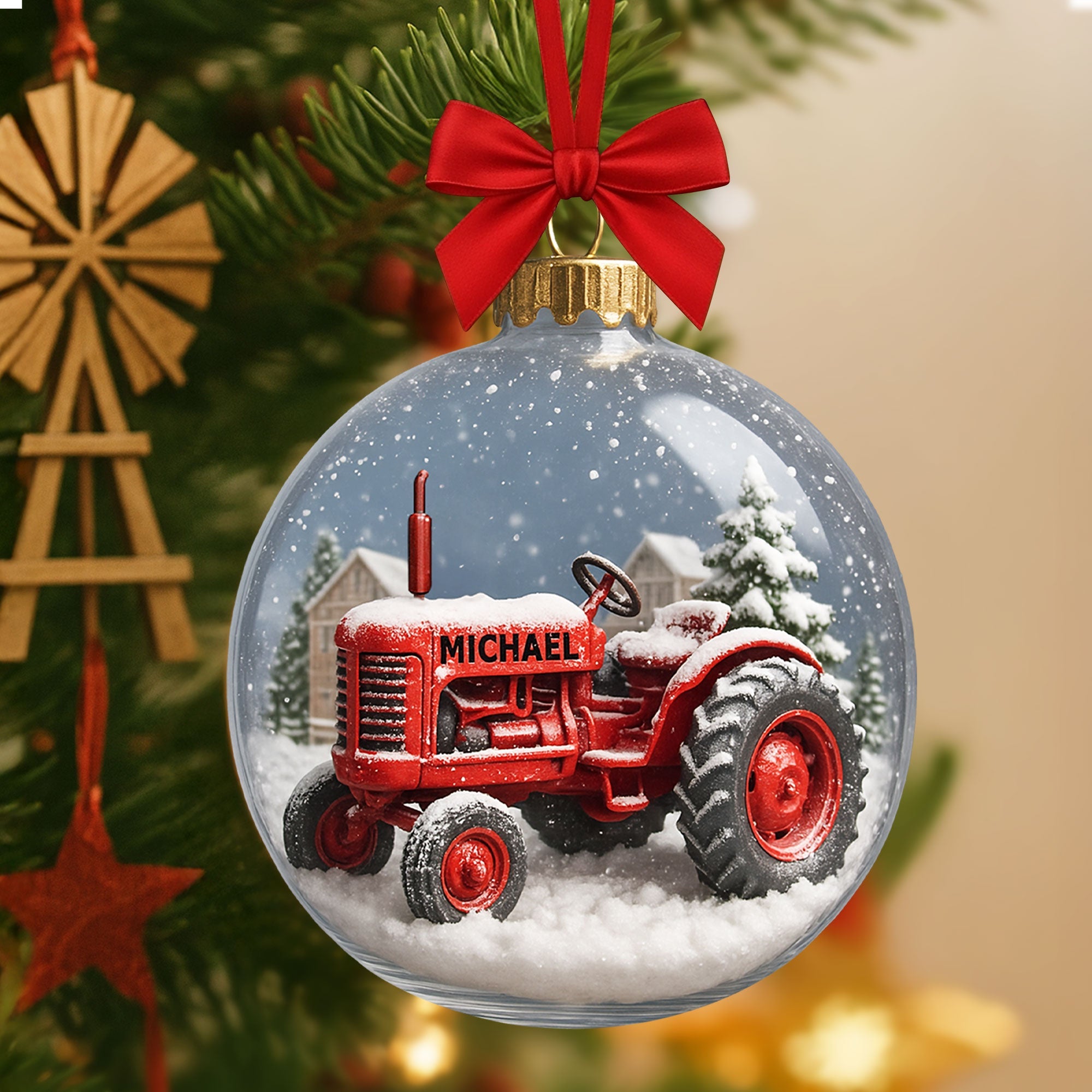 Tractor Ornament - Personalized Gifts For Farmers - Xmas Home Decoration Gift