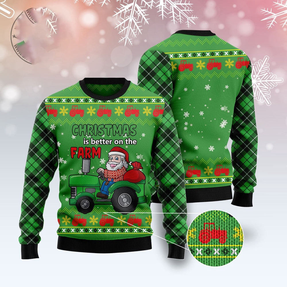 Tractor Santa Ugly Christmas Sweater Funny Ugly Christmas Sweater Holiday Gifts