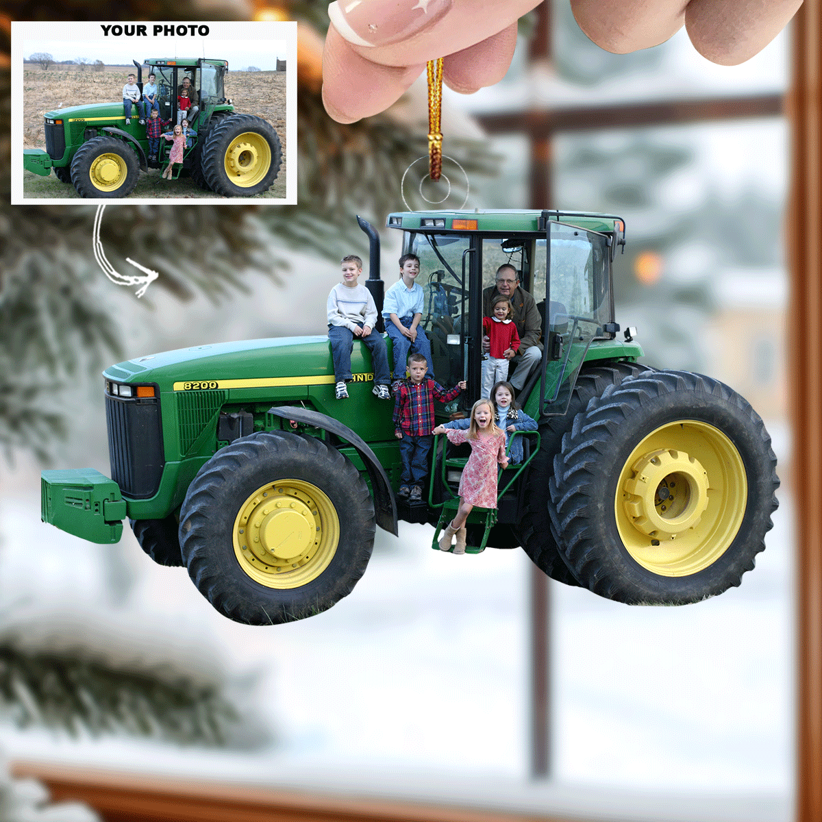 Tractor Tales Personalized Photo Mica Ornament Christmas Gift For Family Members