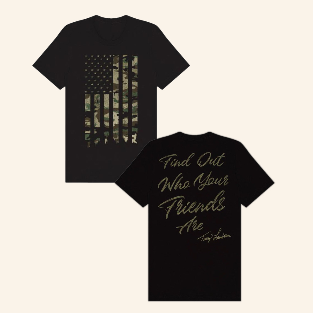 Tracy Lawrence Merch Black Camo Flag T-Shirt Gifts For Father Tracy Lawrence Merch Black Camo Flag T-Shirt Gifts For Father