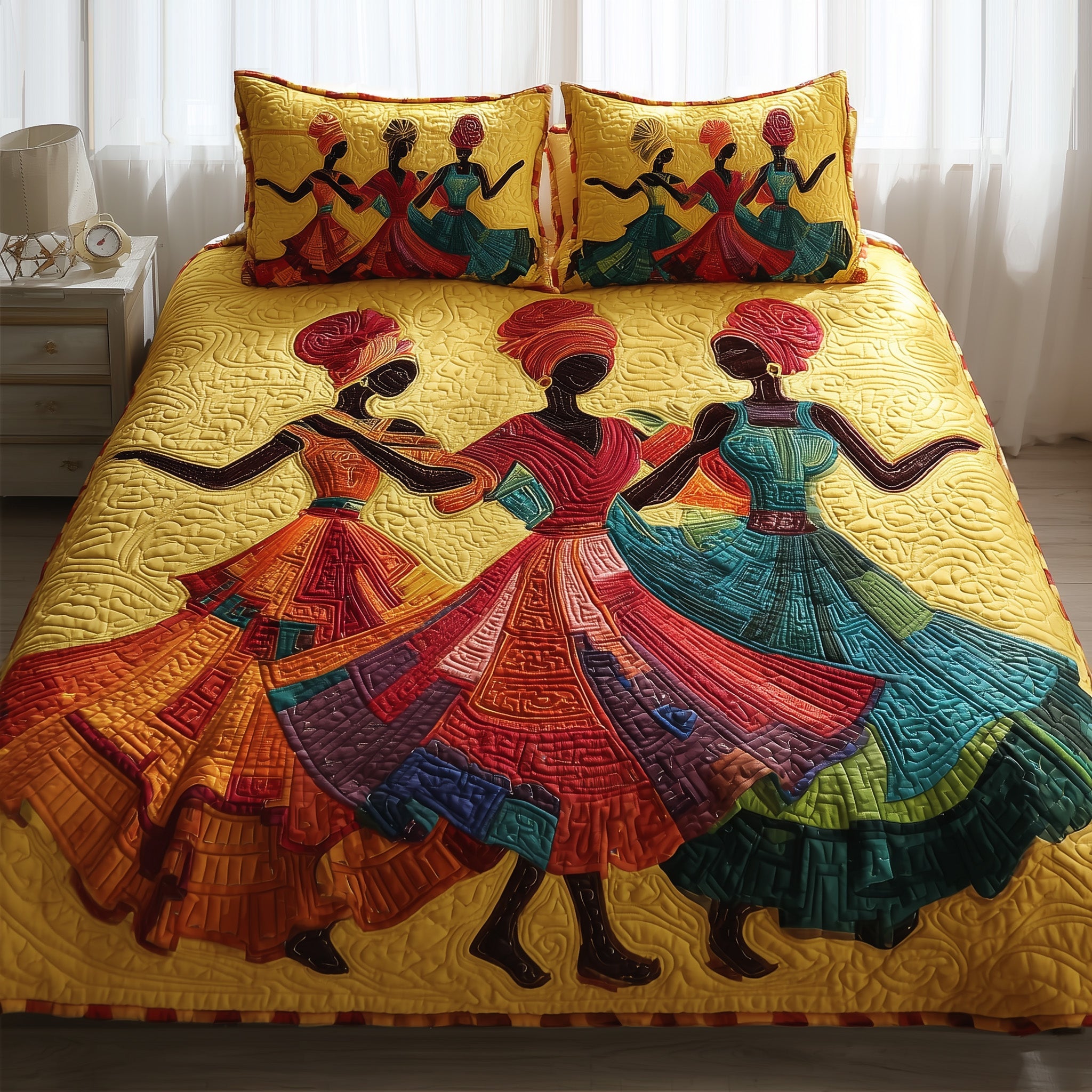 Traditional Dancing Quilted Bedding Set Refresh Your Room