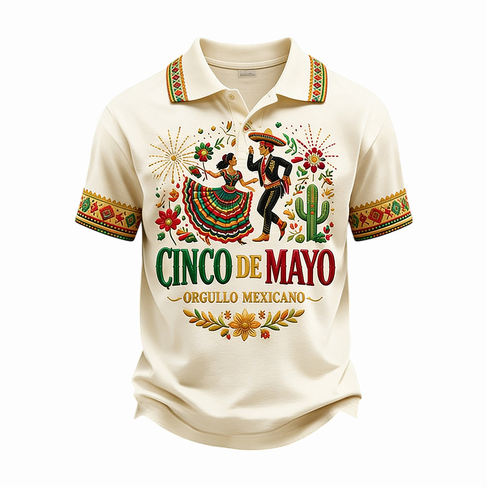 Traditional Fiesta Couple Polo Shirt Festival Apparel Mexican Birthday Presents