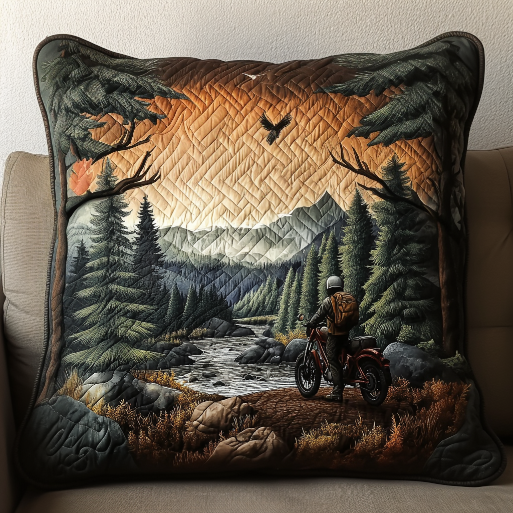 Trail Adventure Quilted Pillow Case Nice Pillow Covers Gifts For Someone Who Loves Nature