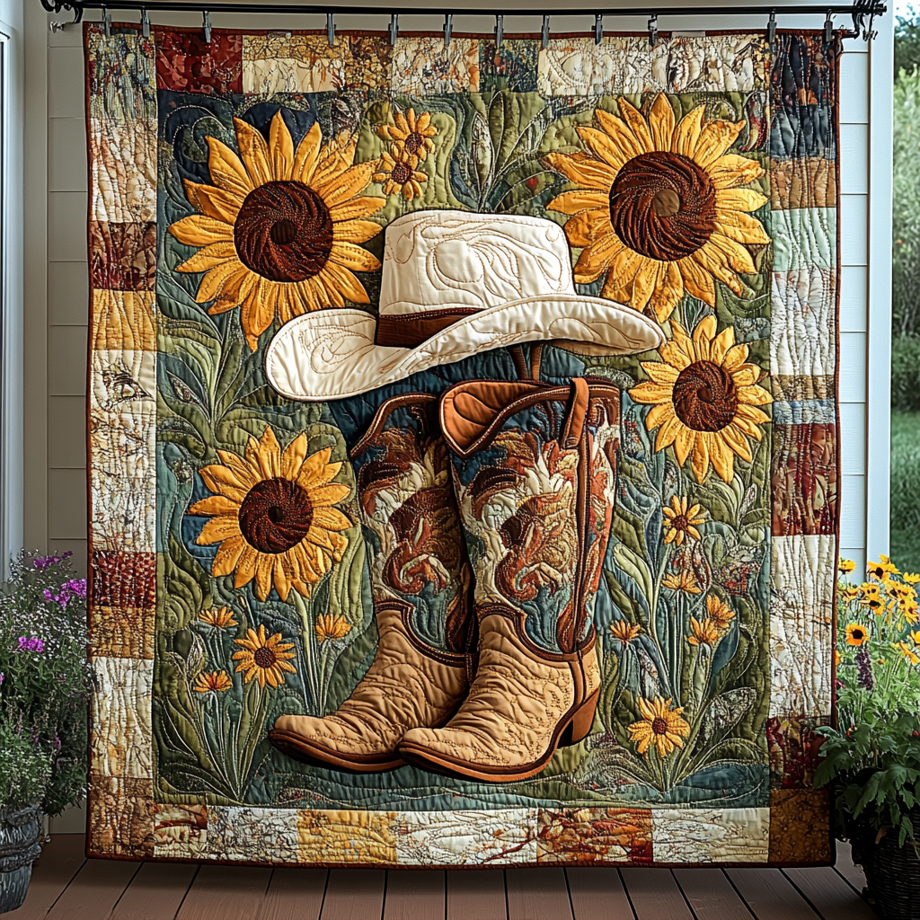 Trailblazer Steps Quilted Blanket Gift For Cow Lover