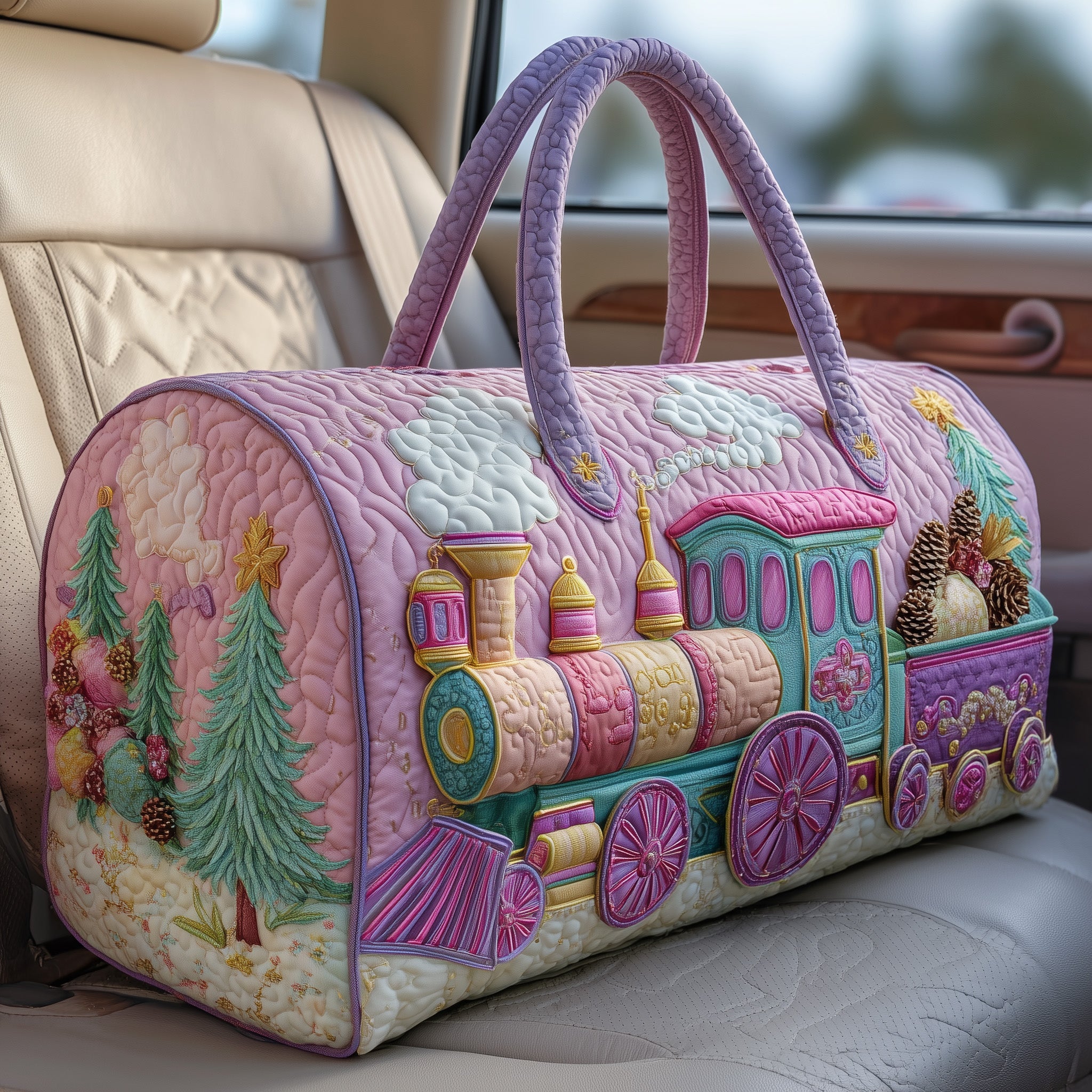 Train Journey Quilted Duffle Bag Gift For Dad