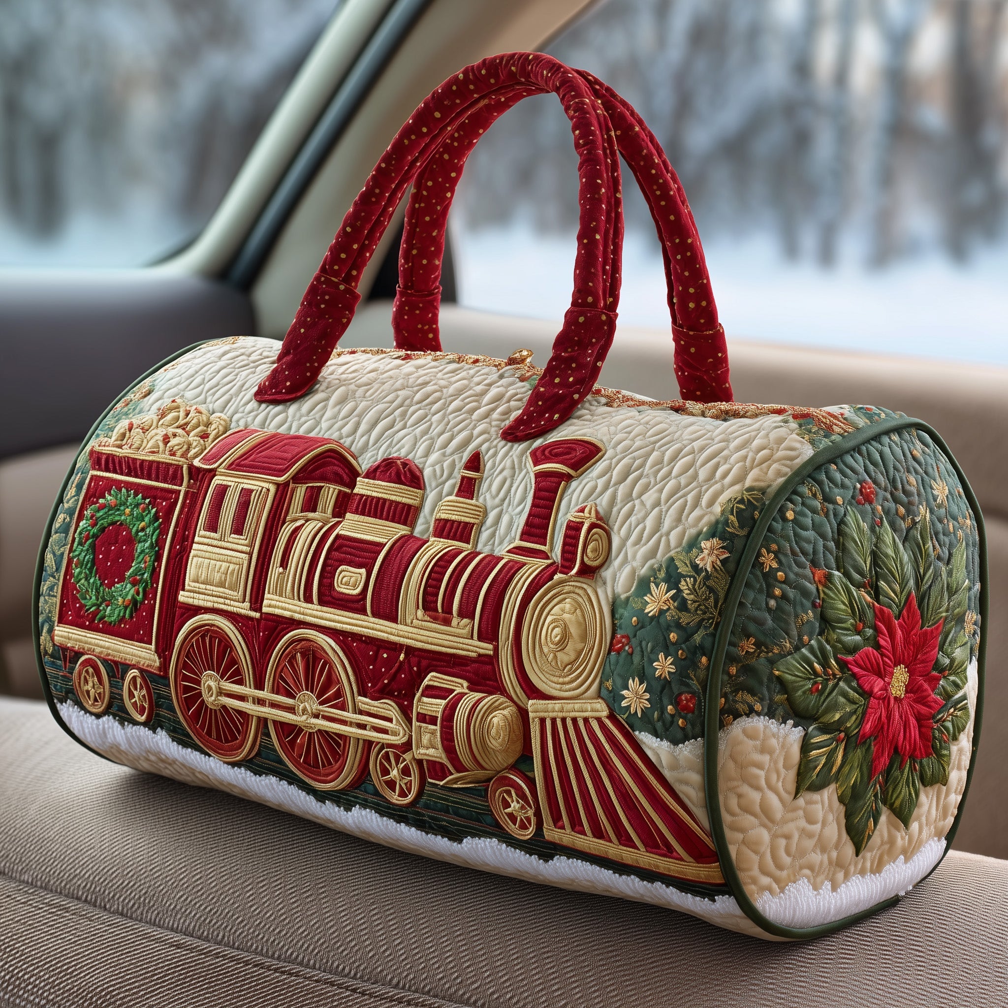 Train Journey Quilted Duffle Bag Gift For Her