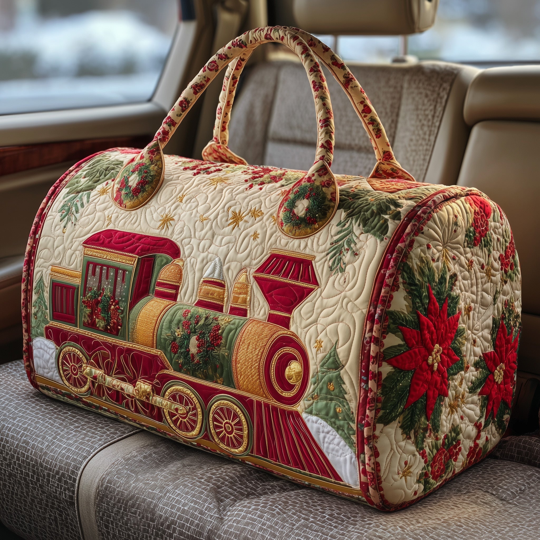 Train Journey Quilted Duffle Bag Gift For Him