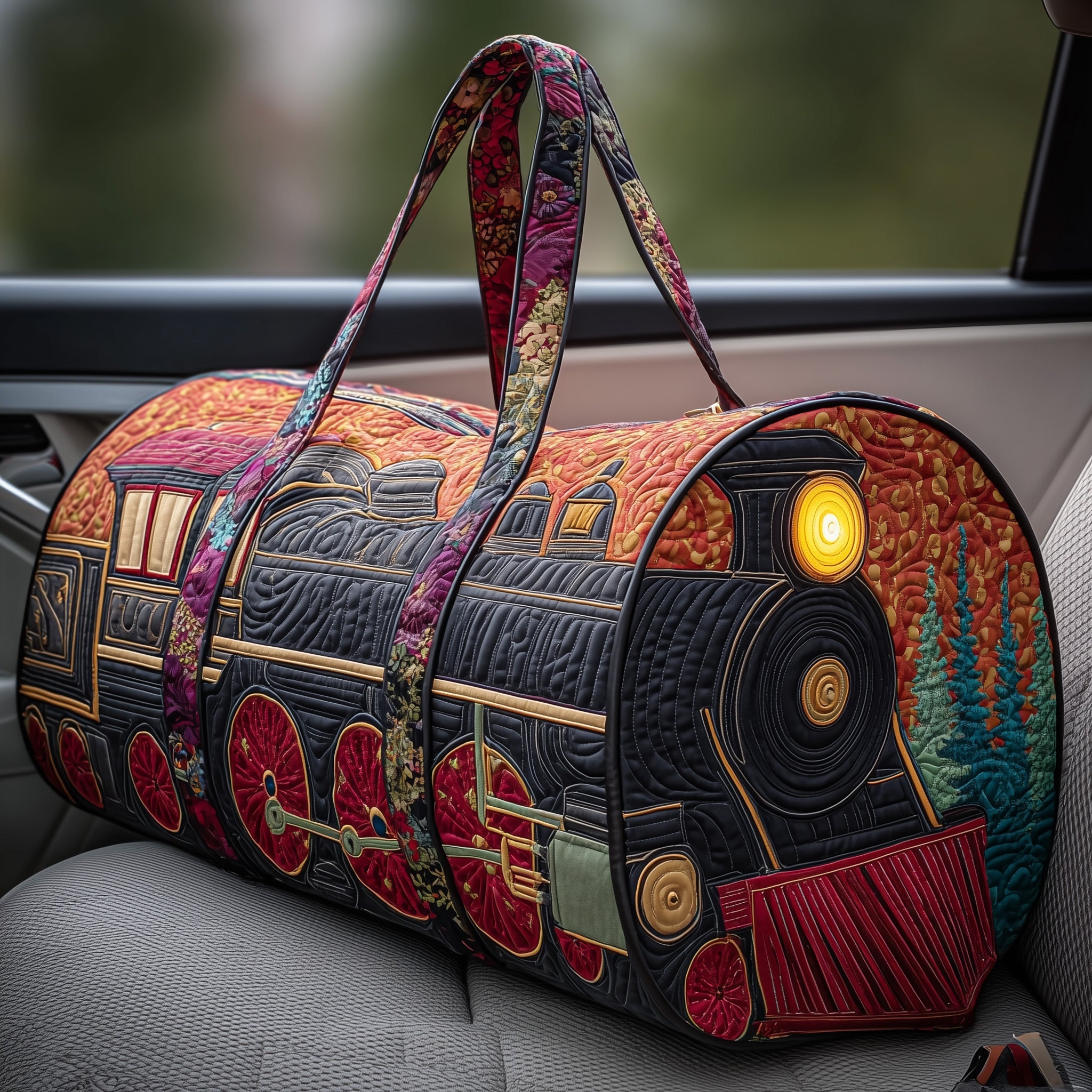 Train Journey Quilted Duffle Bag Winter Season Must Have