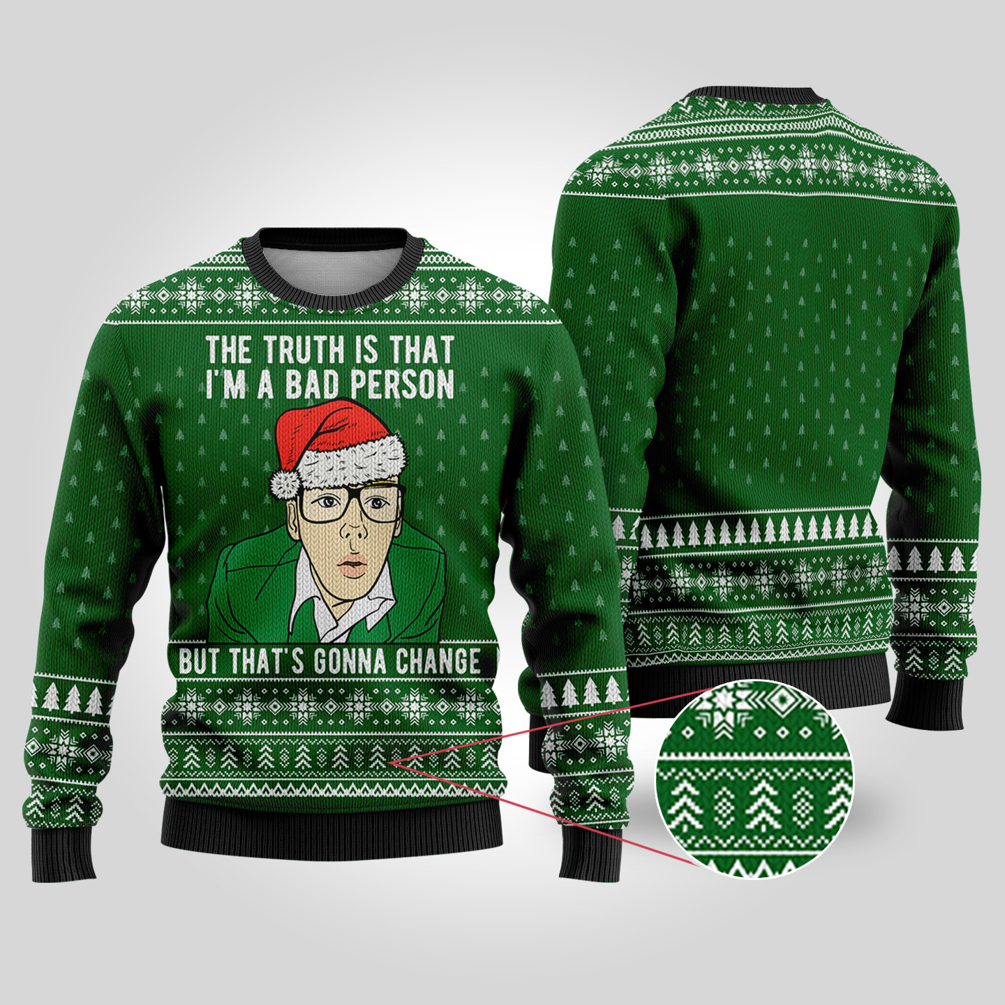 Trainspotting Ugly Christmas Sweater Forest Green Lovely Merch Gift for Cozy Winter Nights