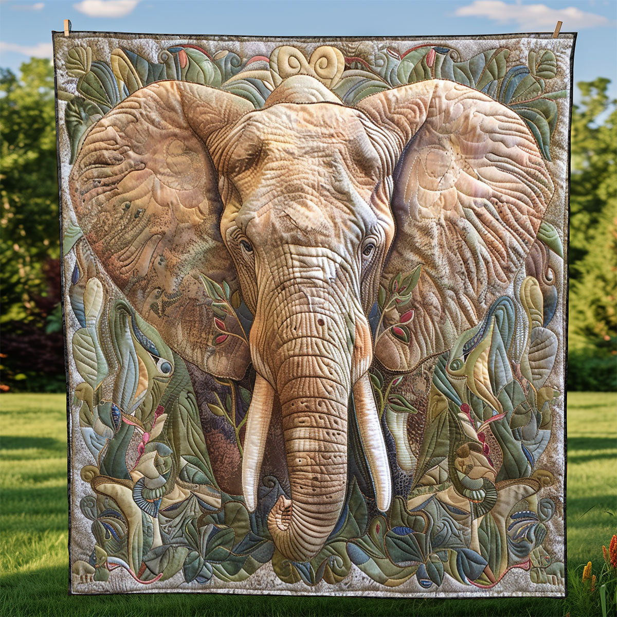 Tranquil Elephant Quilt Blanket Sofa Throws Best Gifts For Elephant Lovers