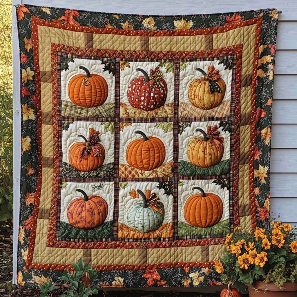Tranquil Fall Haven Quilted Blanket Fall Decor Blanket Cute Turtle Presents