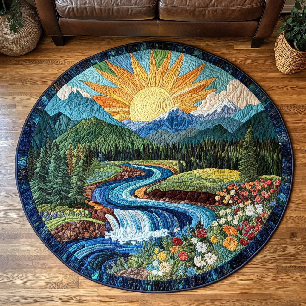 Tranquil Flow Quilted Round Mat Entryway Design Ideas Sunflower Gifts For Grandma