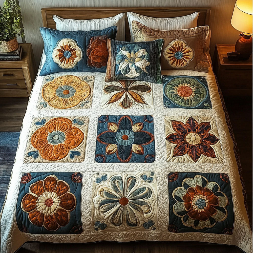 Tranquil Mandala Quilted Bedding Set Cozy Bedding Merch Gift That Brings Sweet Dreams