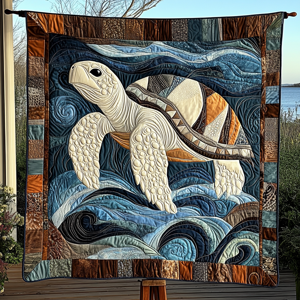 Tranquil Shell Journey Quilted Blanket Turtle Present Ideas