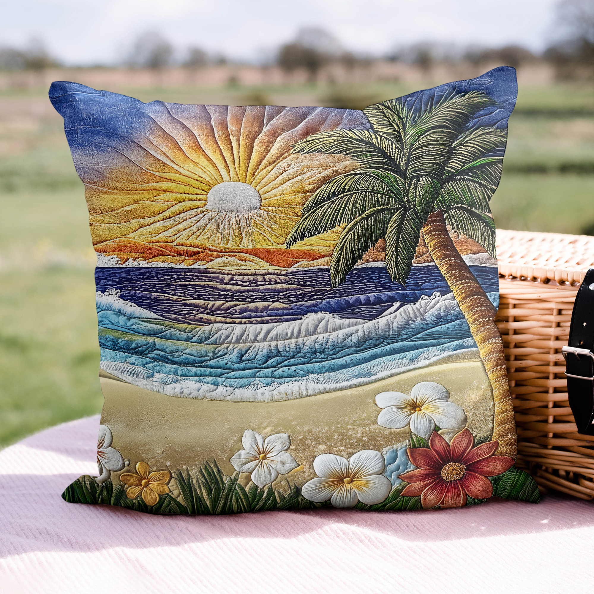 Tranquil Waves Quilted Pillow Case Best Throw Pillow Covers Beach Related Gift Ideas