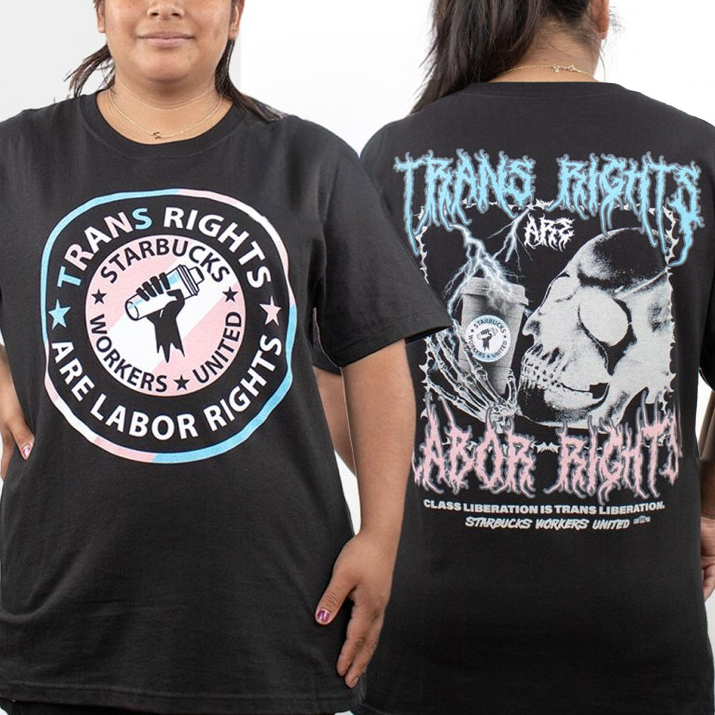 Trans Rights Metal Starbucks Workers United T-Shirt Xmas Gifts For Him