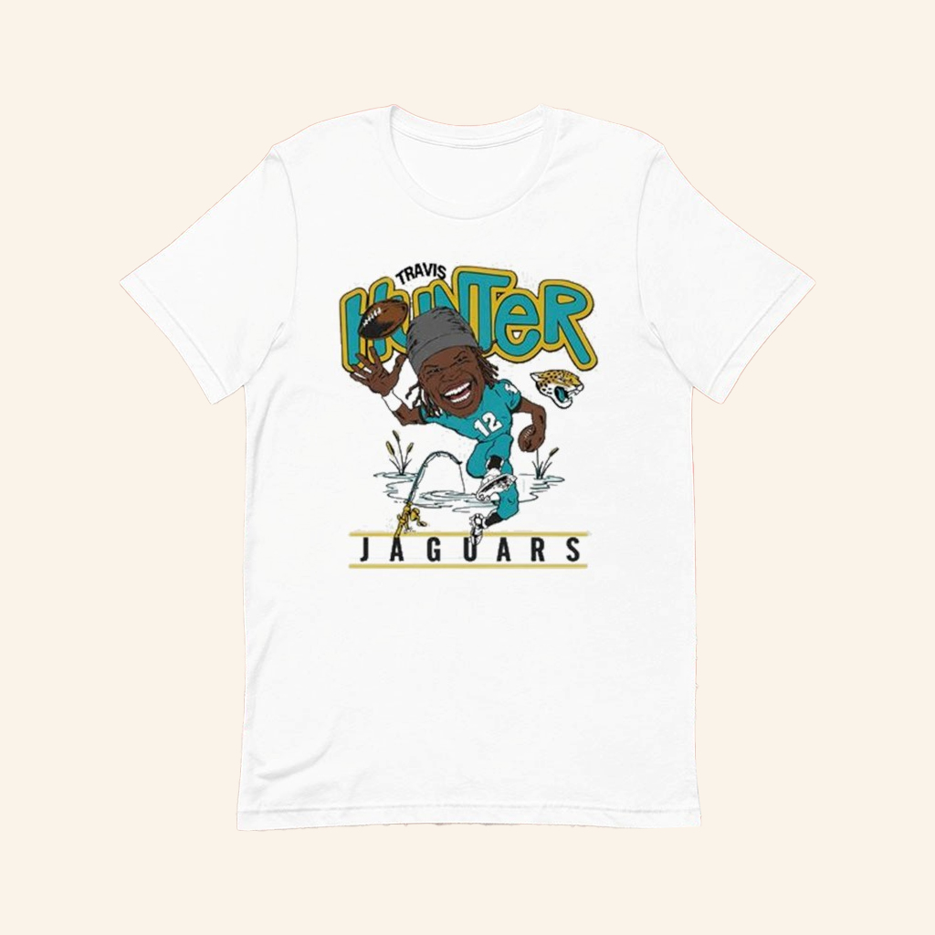Travis Hunter Jacksonville Jaguars Teal Draft Pick T-Shirt Travis Hunter Merch Gifts For Fan