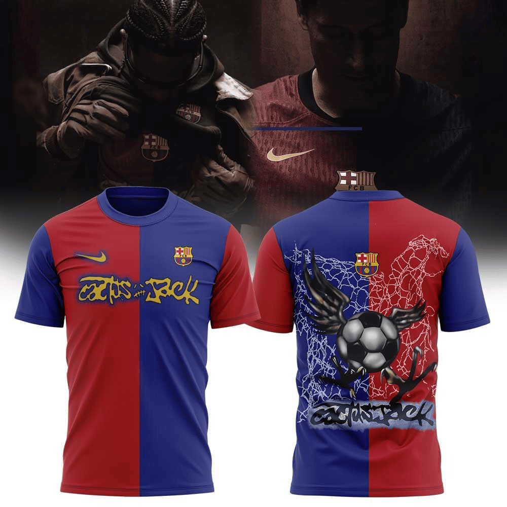 Travis Scott Cactus Jack x FC Barcelona 2025 T-Shirt Soccer Enthusiast Gifts
