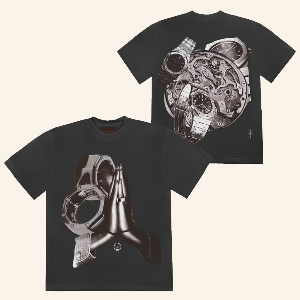 Travis Scott CJ x Audemars Piguet Collage T-Shirt Cactus Jack Merch Best Gifts For Fans Travis Scott CJ x Audemars Piguet Collage T-Shirt Cactus Jack Merch Best Gifts For Fans