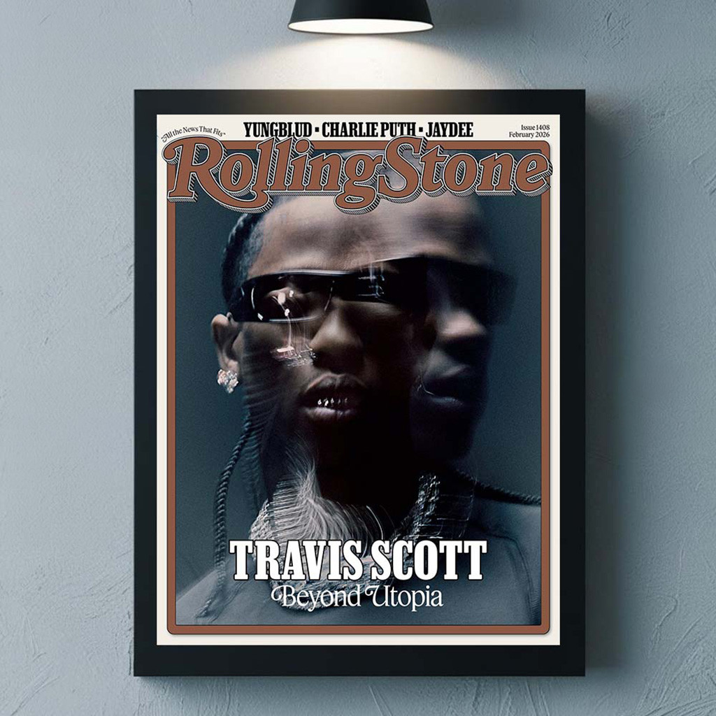 Travis Scott Graces The Cover Of Rolling Stone Magazine Beyond Utopia Issue 1408 February 2026 Poster