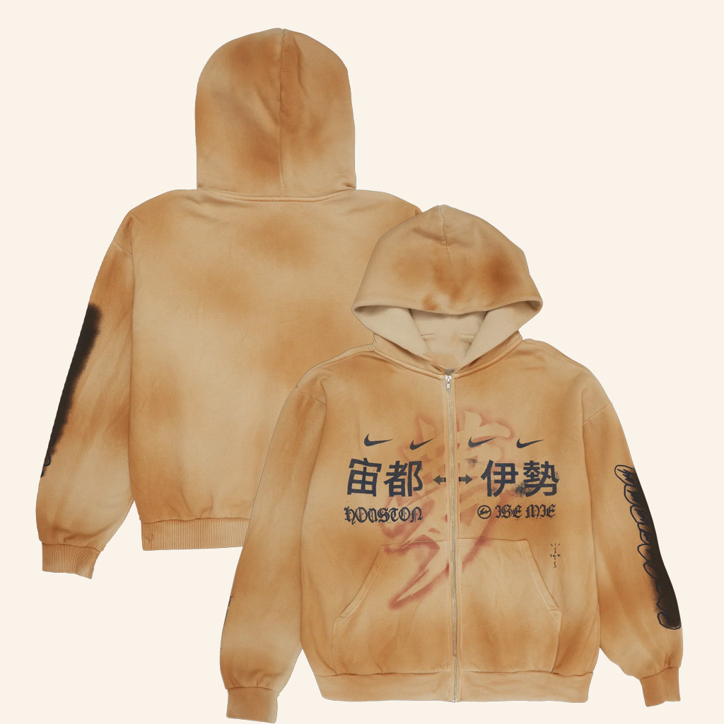 Travis Scott Merch CJ X Fragment X Nike Houston To Ise Mie Zip Hoodie Dad Christmas Gifts