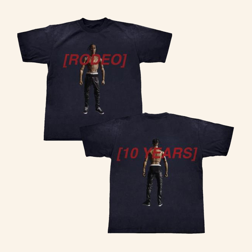Travis Scott Merch Rodeo 10 Years Action Figure T-Shirt Best Gifts For Brother