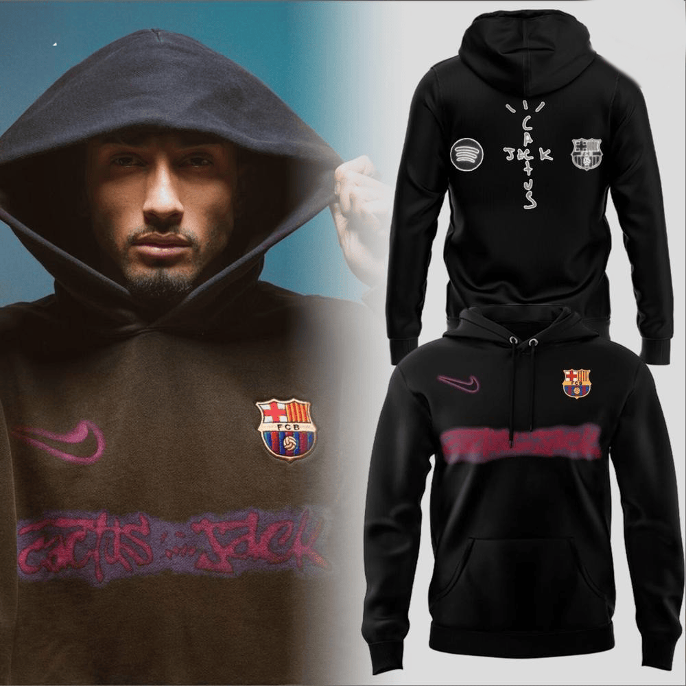 Travis Scott x FC Barcelona 2025 Limited Hoodie Soccer Enthusiast Gifts