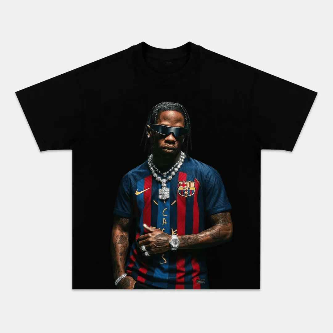 Travis Scott x FC Barcelona Gang Style T-Shirt Unique Gift For Fan Lovers